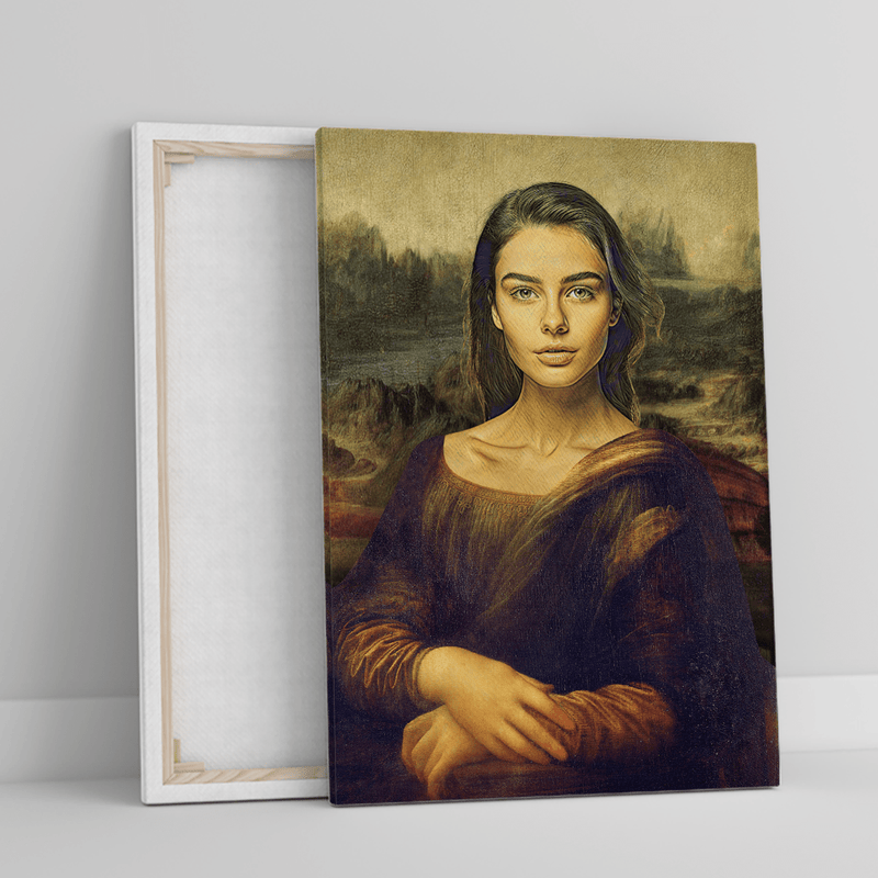 Porträt wie die Mona Lisa - Druck auf Leinwand, personalisiertes Geschenk für Frau - Adamell.de