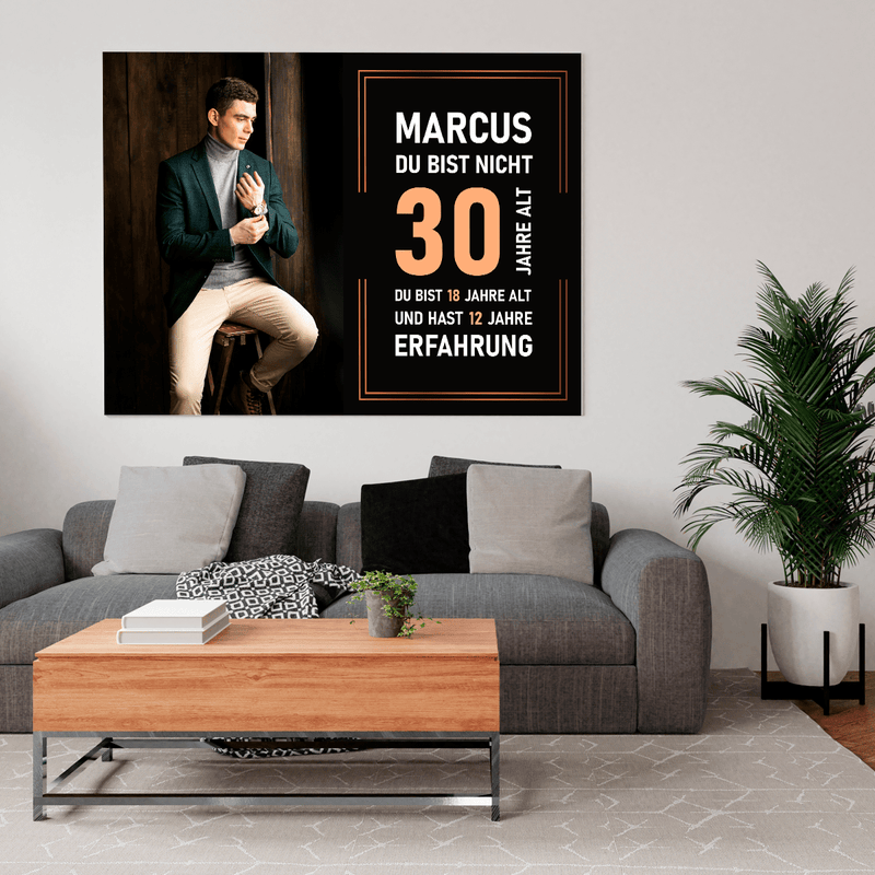 Poster zum 30. Geburtstag - Druck auf Leinwand, personalisiertes Geschenk für Mann - Adamell.de
