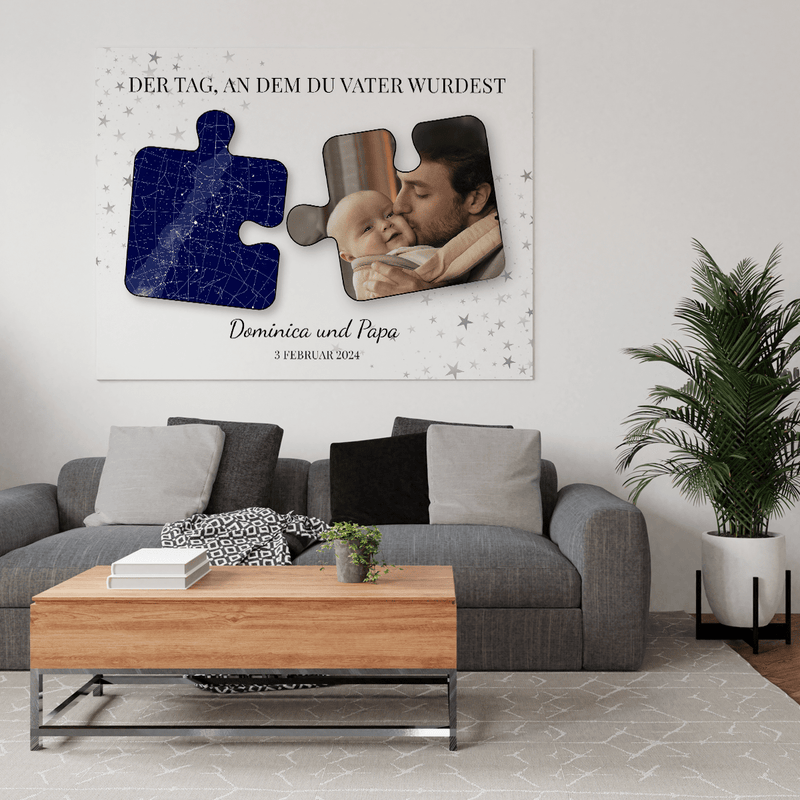 Puzzle Du wurdest Vater - Druck auf Leinwand, personalisiertes Geschenk für Papa - Adamell.de