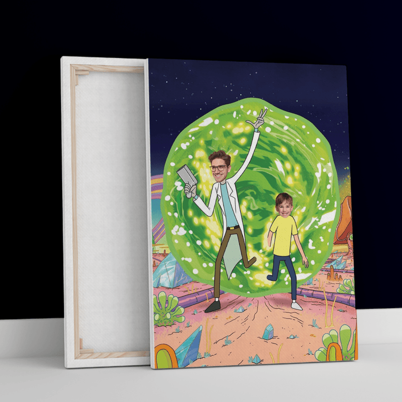 Rick und Morty - Druck auf Leinwand, personalisiertes Geschenk für Mann - Adamell.de