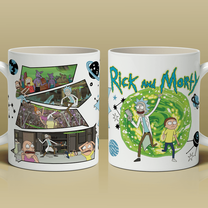 Rick und Morty-Grafiken - 1x Bedruckte Tasse, Geschenk für Kind - Adamell.de