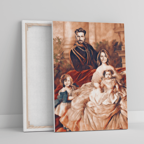 Royal Family - Druck auf Leinwand, personalisiertes Geschenk für Eltern - Adamell.de