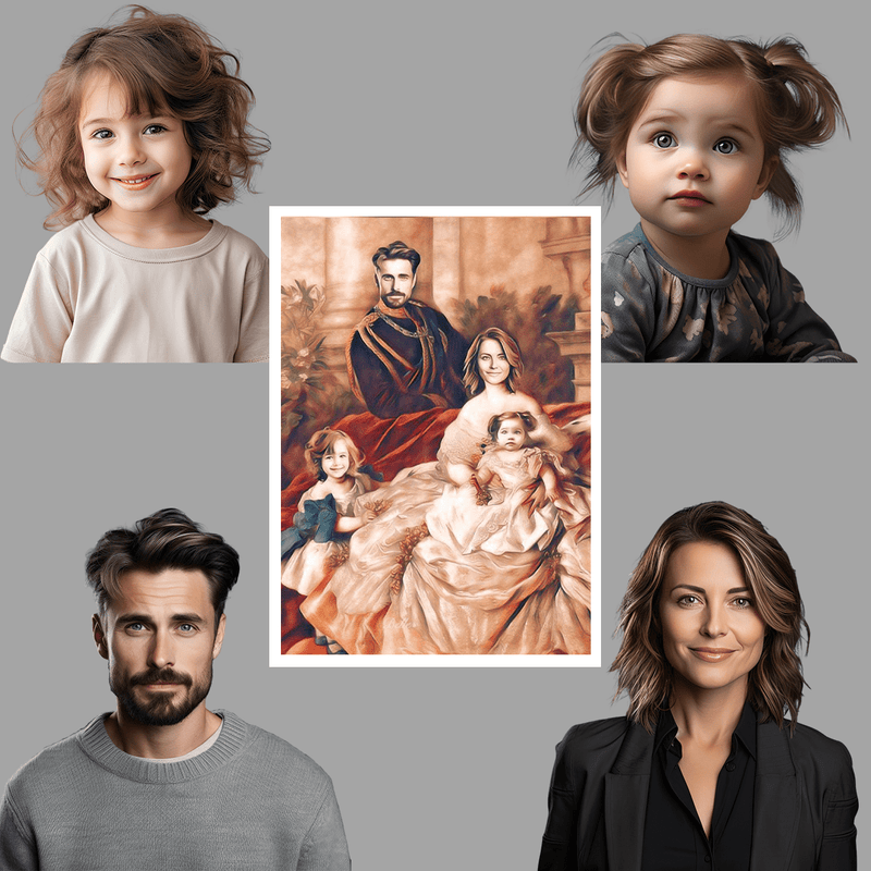 Royal Family - Druck auf Leinwand, personalisiertes Geschenk für Eltern - Adamell.de