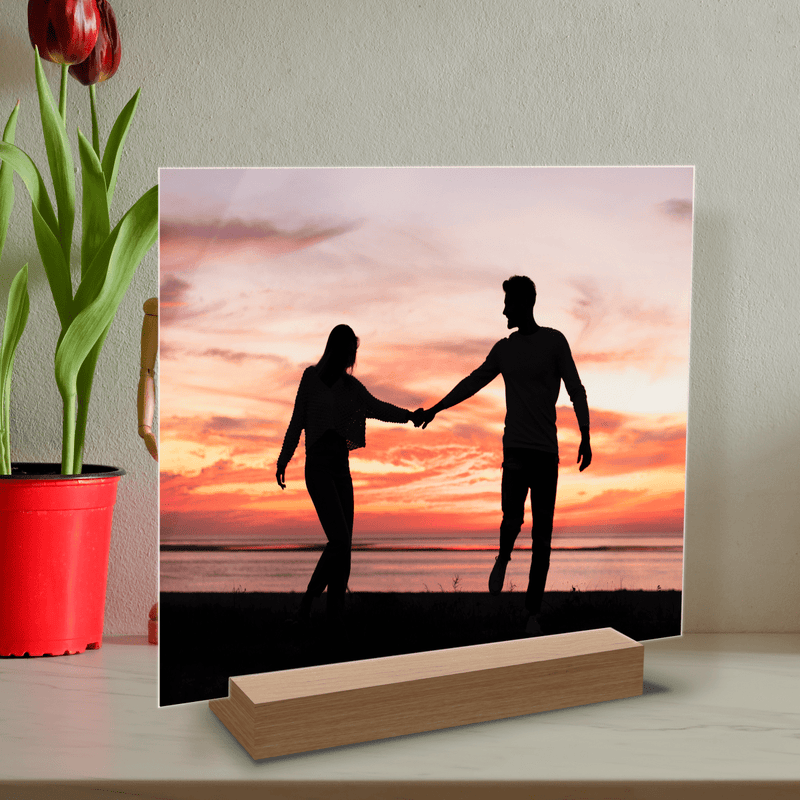 Sonnenuntergang Foto - Druck auf Glas, personalisiertes Geschenk - Adamell.de