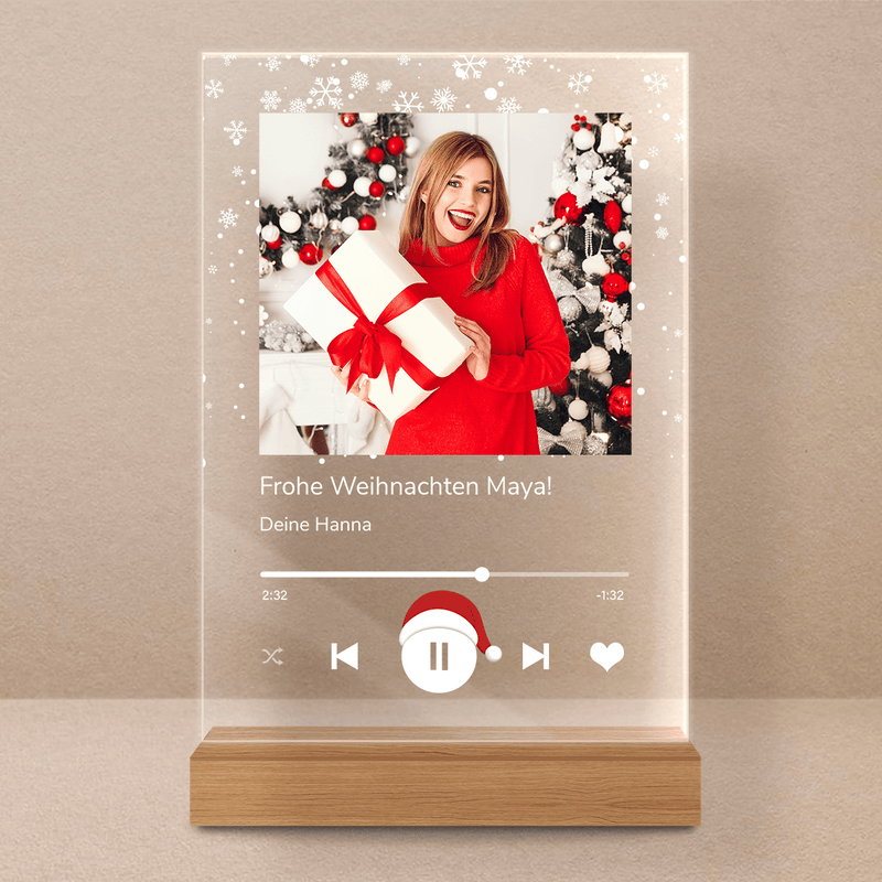 Spotify Weihnachtsfreunde - Druck auf Glas, personalisiertes Geschenk für Freunde - Adamell.de