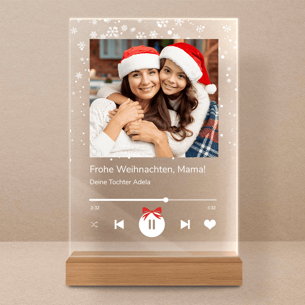 Spotifys Weihnachtswünsche - Druck auf Glas, personalisiertes Geschenk für Mama - Adamell.de