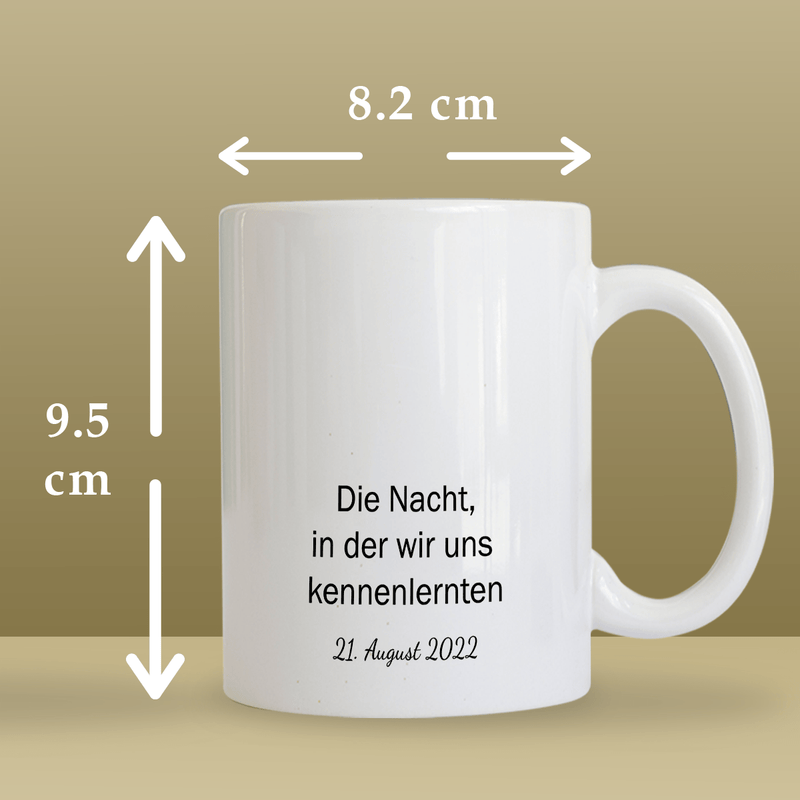 Sterne in der Nacht unseres Treffens - Bedruckte Tasse, personalisiertes Geschenk für Paar - Adamell.de