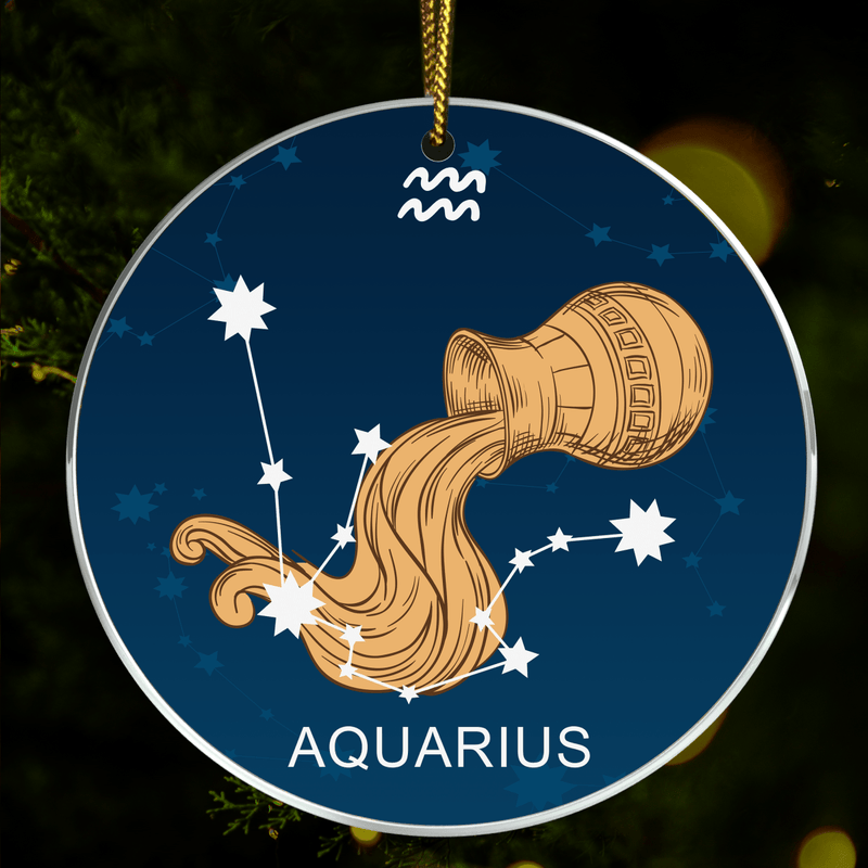 Sternzeichen Aquarius - Christbaumkugel, personalisiertes Geschenk für Mama - Adamell.de
