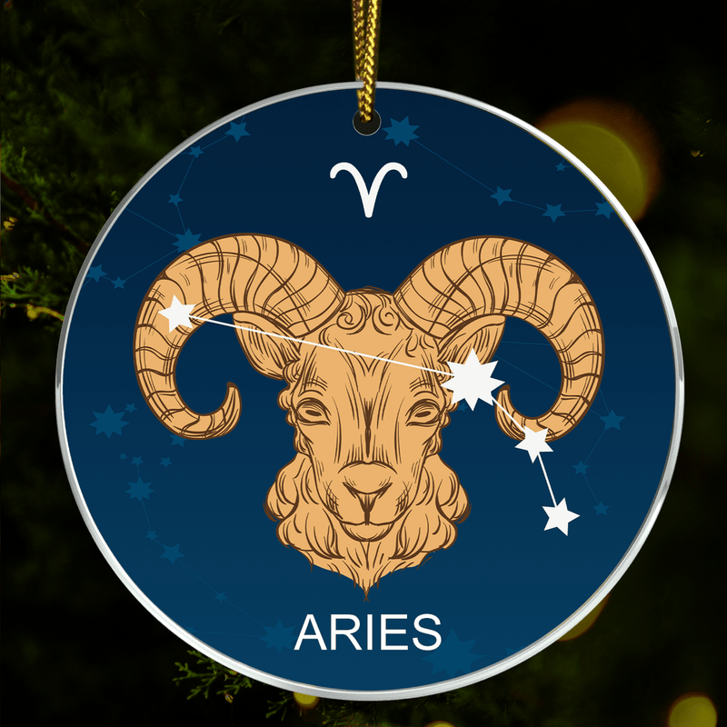Sternzeichen Aries - Christbaumkugel, personalisiertes Geschenk für Papa - Adamell.de