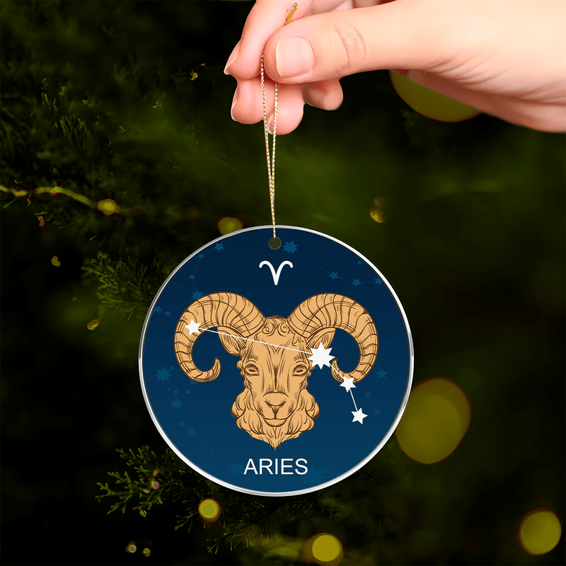 Sternzeichen Aries - Christbaumkugel, personalisiertes Geschenk für Papa - Adamell.de