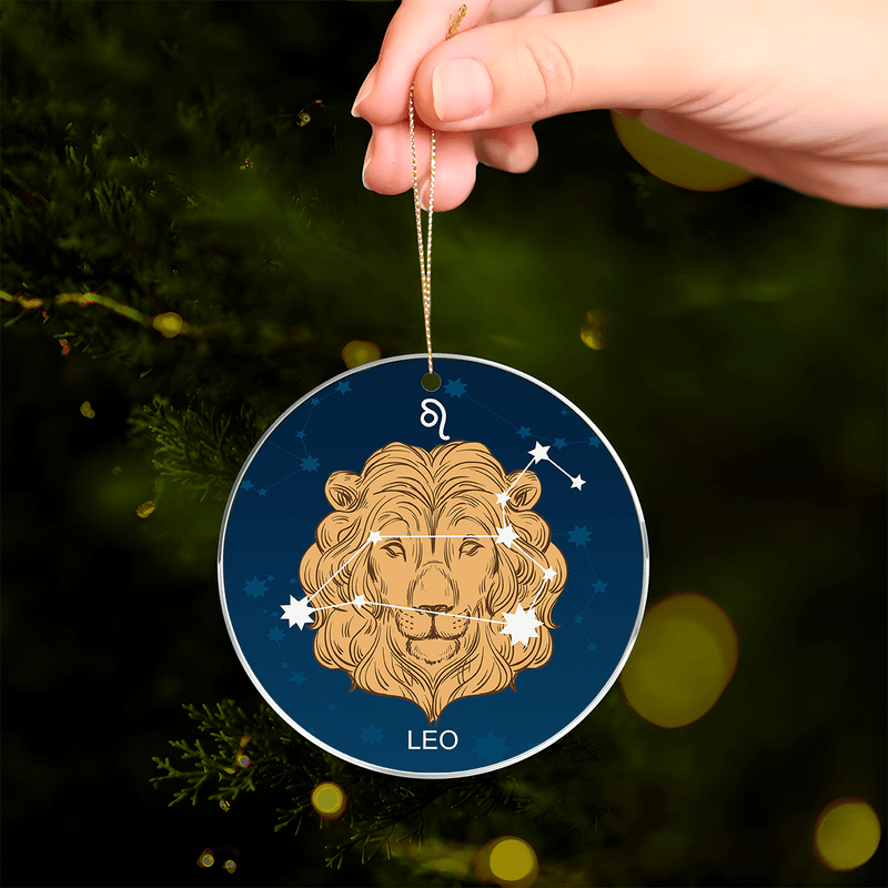 Sternzeichen Löwe - Christbaumkugel, personalisiertes Geschenk für ein Kind - Adamell.de