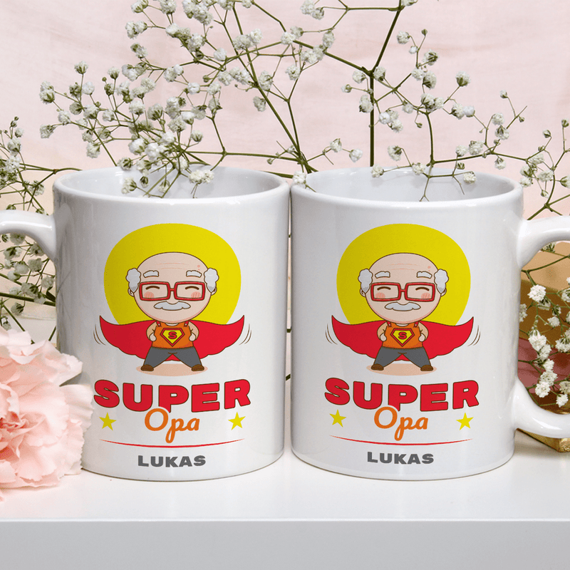 Super-Opa - 1x bedruckte Tasse, personalisiertes Geschenk für Opa - Adamell.de