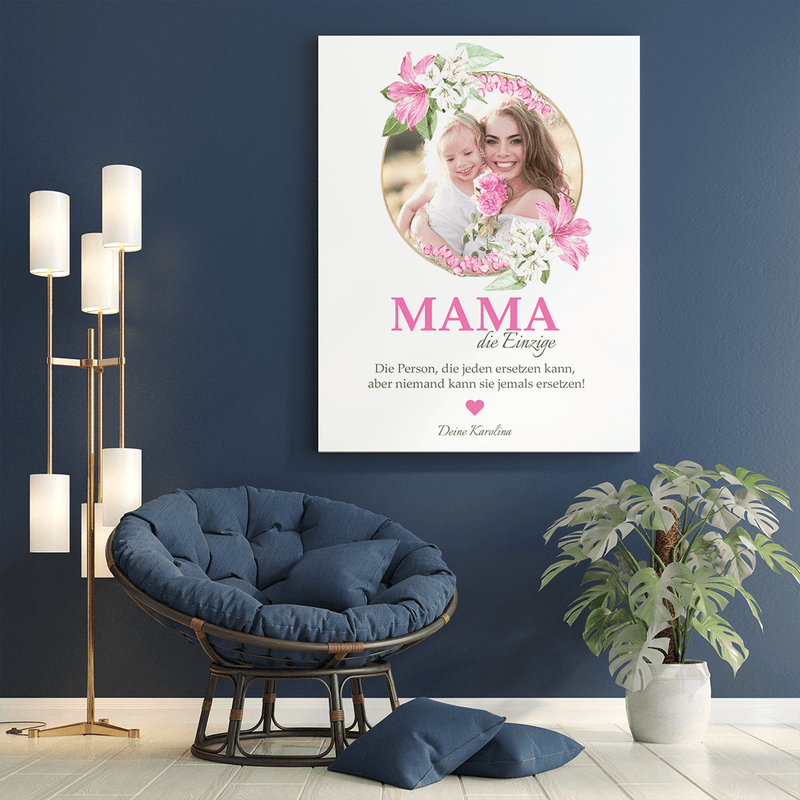 Unersetzliche Mama - Druck auf Leinwand, personalisiertes Geschenk für Mama - Adamell.de