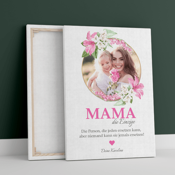 Unersetzliche Mama - Druck auf Leinwand, personalisiertes Geschenk für Mama - Adamell.de