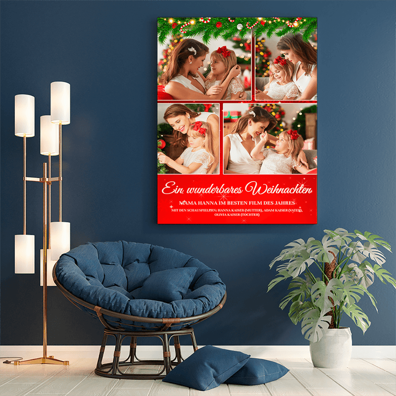Unser wunderbares Weihnachten - Druck auf Leinwand, personalisiertes Geschenk für Mama - Adamell.de