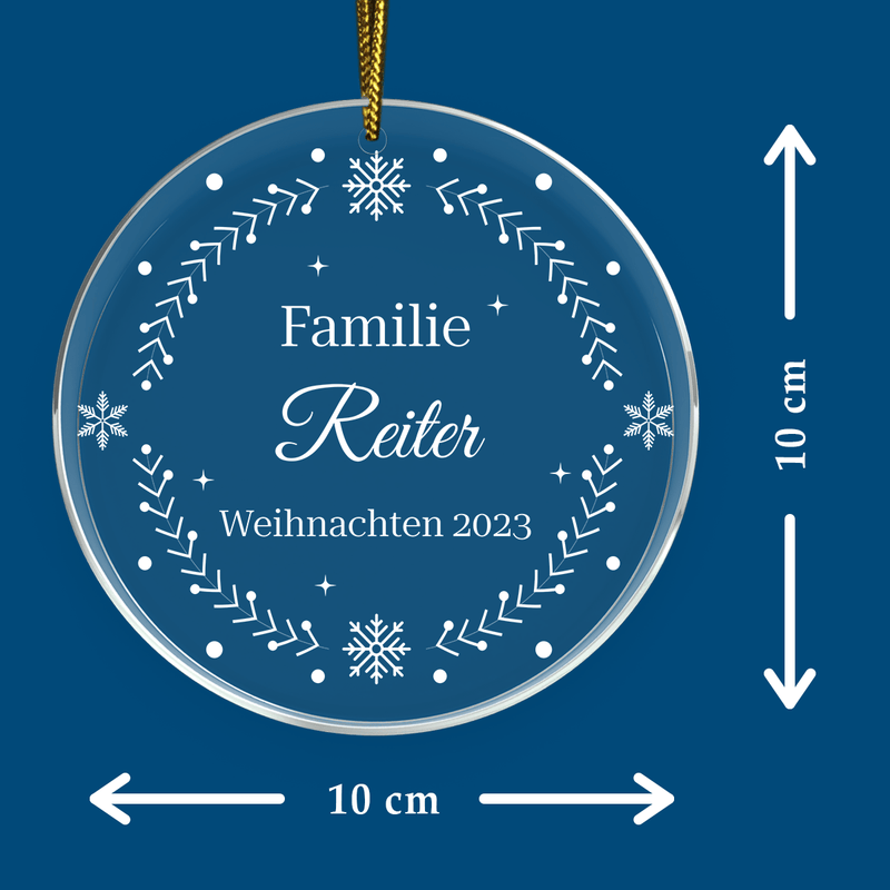 Unsere Familie - Christbaumkugel, personalisiertes Geschenk für Eltern - Adamell.de