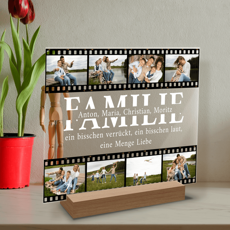 Unsere wunderbare Familie - Druck auf Glas, personalisiertes Geschenk für Eltern - Adamell.de