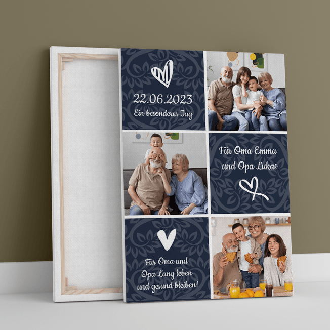 Unsere wunderbaren Großeltern - Druck auf Leinwand, personalisiertes Geschenk - Adamell.de