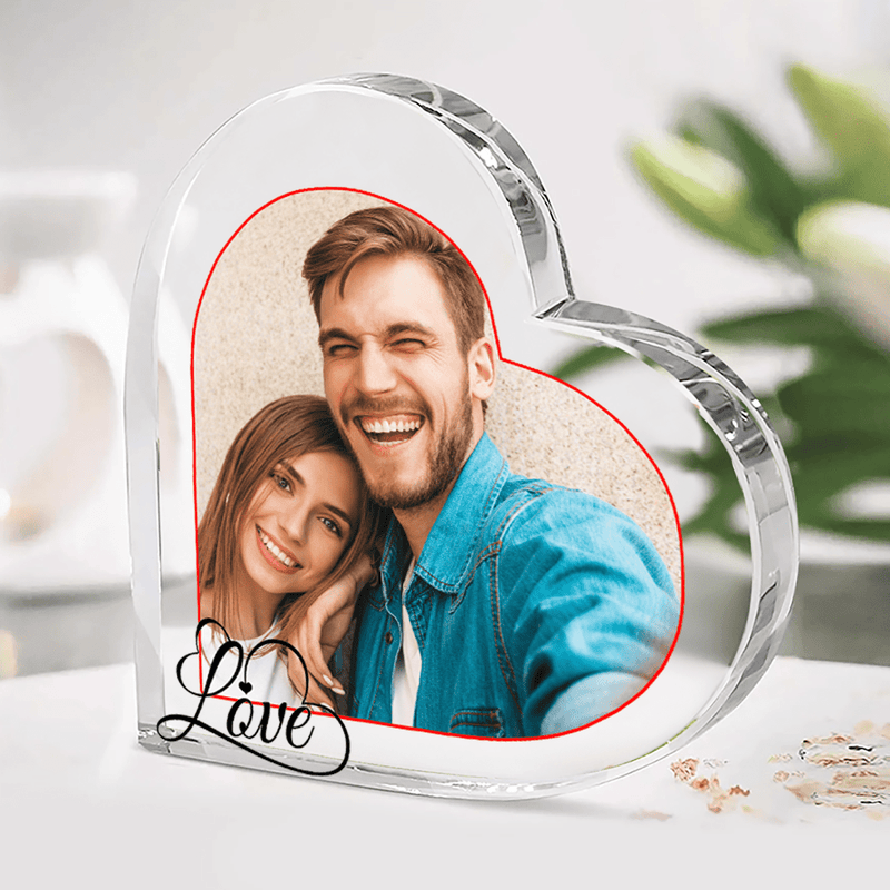 Valentinstag Design - Herz aus Glas, personalisiertes Geschenk für Frau - Adamell.de