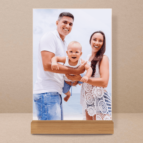 Vertikales Familienfoto - Druck auf Glas, personalisiertes Geschenk - Adamell.de