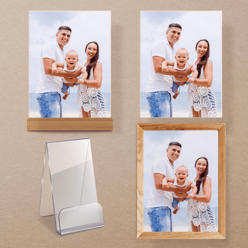 Vertikales Familienfoto - Druck auf Glas, personalisiertes Geschenk - Adamell.de