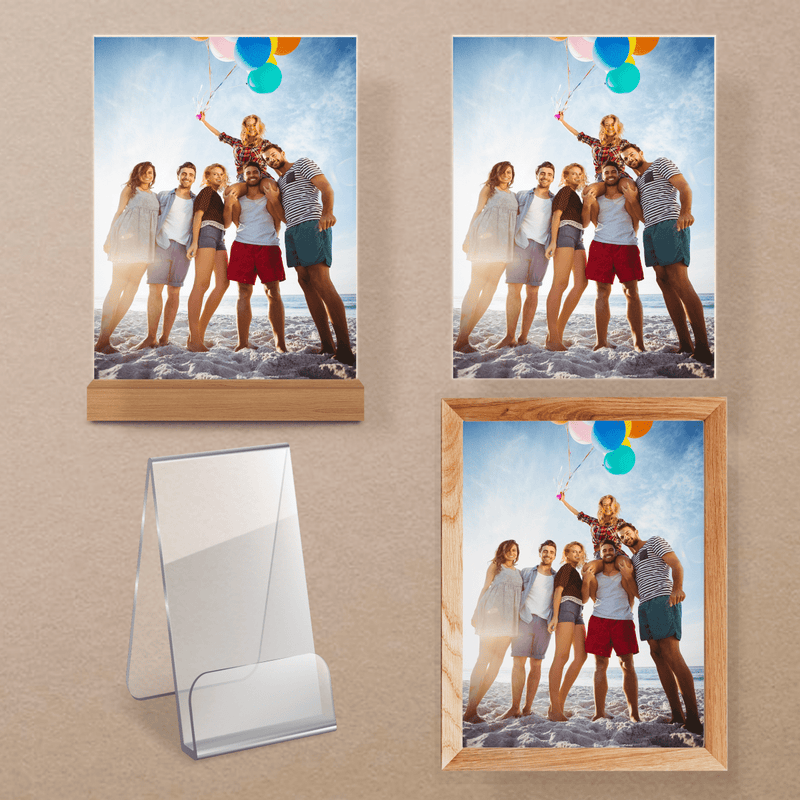 Vertikales Foto der besten Freunde - Druck auf Glas, personalisiertes Geschenk - Adamell.de