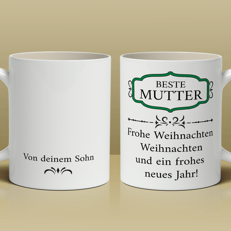 Von deinem Sohn - 1x bedruckte Tasse, personalisiertes Geschenk für Mutter - Adamell.de