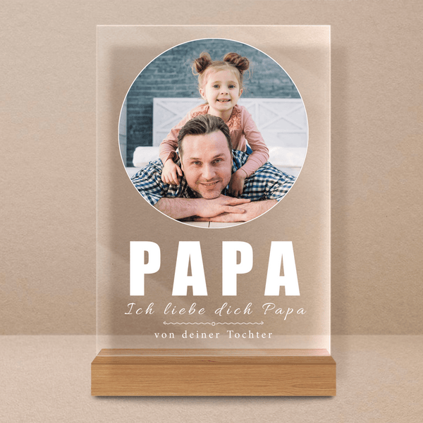 Von deiner Tochter - Druck auf Glas, personalisiertes Geschenk für Papa - Adamell.de
