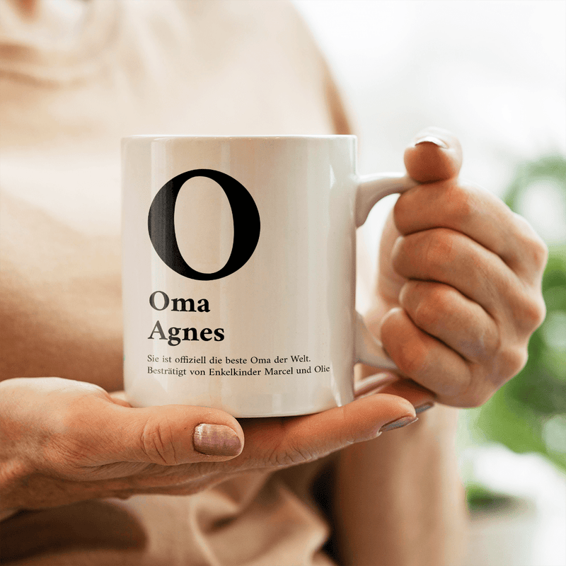 Von Enkelkindern - 1x Bedruckte Tasse, personalisiertes Geschenk für Oma - Adamell.de