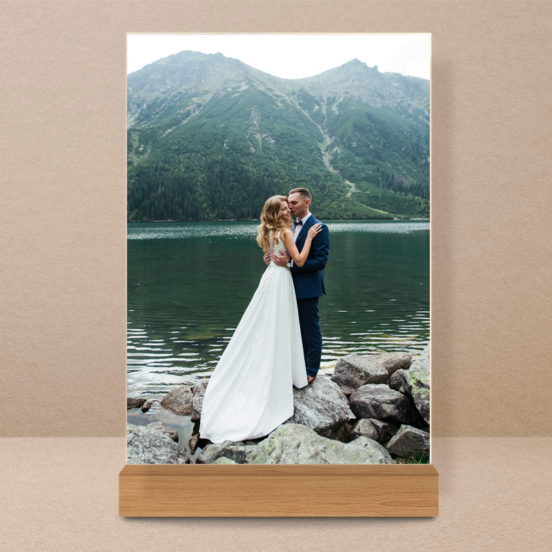 Die Braut und der Bräutigam Vertikales Foto - Druck auf Glas, personalisiertes Geschenk
