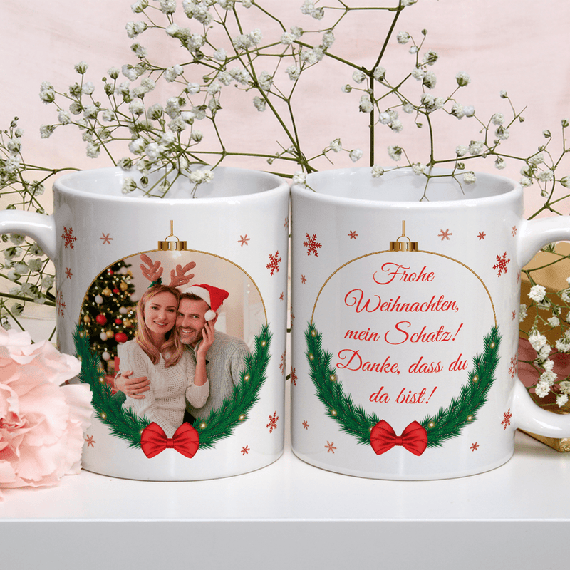 Weihnachten Grafiken - 1x gedruckt Tasse personalisiertes Geschenk für Paare - Adamell.de