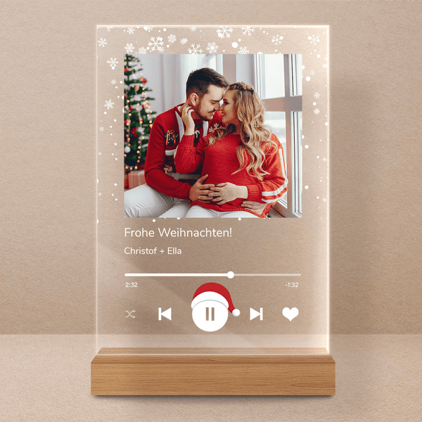 Weihnachten Paar Spotify - Druck auf Glas, personalisiertes Geschenk für Paar - Adamell.de