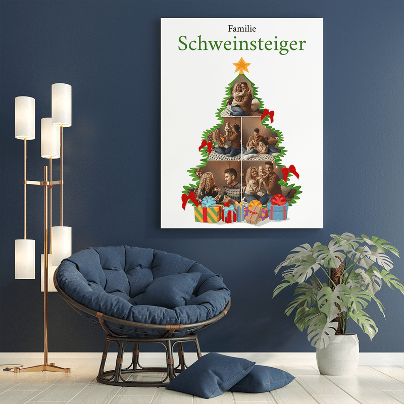 Weihnachts-Fotobaum - Druck auf Leinwand, personalisiertes Geschenk für Eltern - Adamell.de