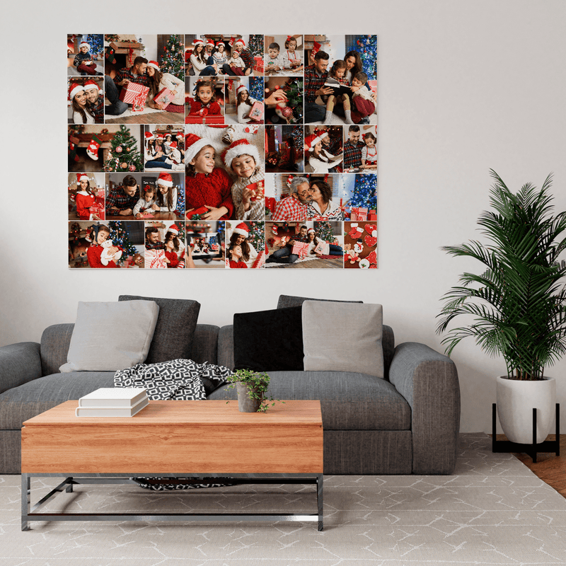Weihnachts-Fotocollage - Druck auf Leinwand, personalisiertes Geschenk für Eltern - Adamell.de