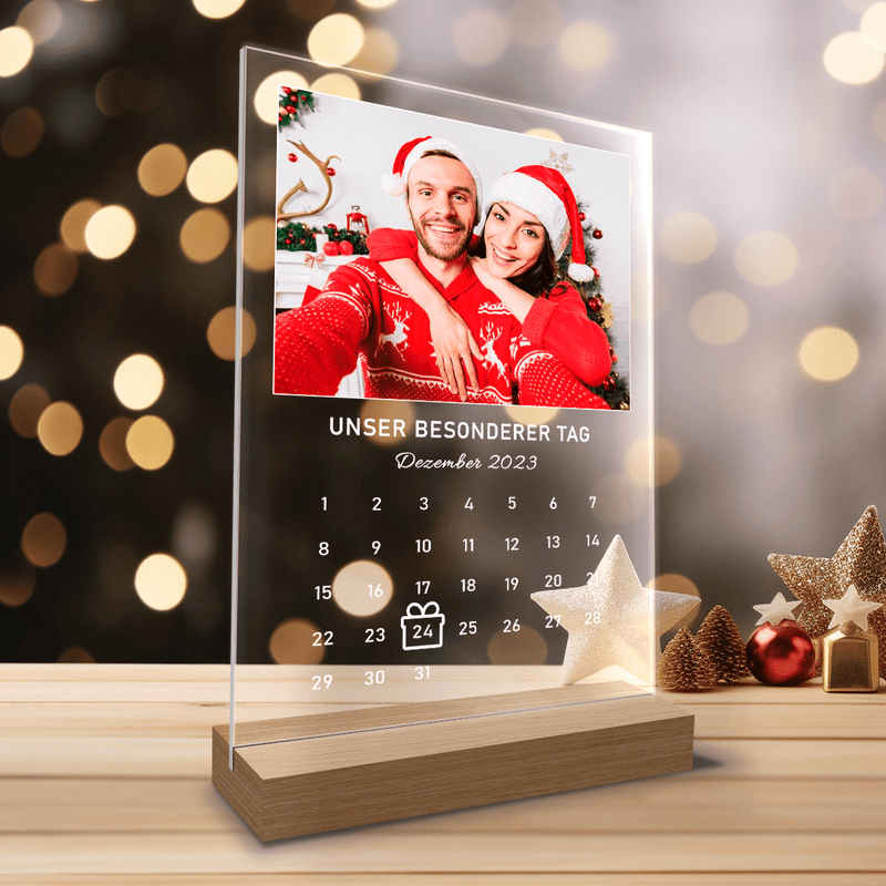 Weihnachts-Fotokalender - Druck auf Glas, personalisiertes Geschenk für Paar - Adamell.de