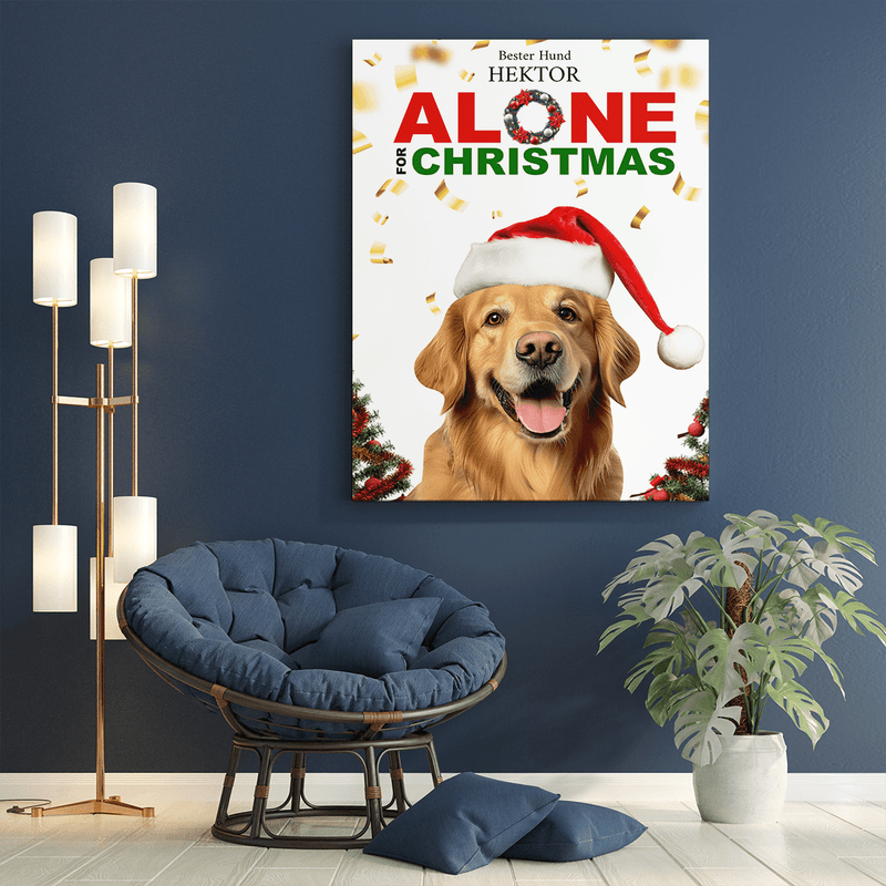 Weihnachts Hund - Druck auf Leinwand, personalisiertes Geschenk - Adamell.de