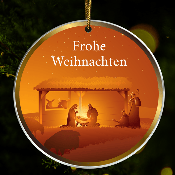 Weihnachts-Krippe - Christbaumkugel, personalisiertes Geschenk für Großeltern - Adamell.de