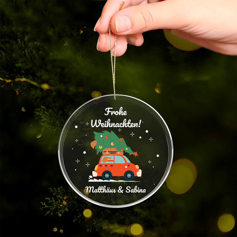 Weihnachtsbaum-Auto - Christbaumkugel, personalisiertes Geschenk für Paar - Adamell.de