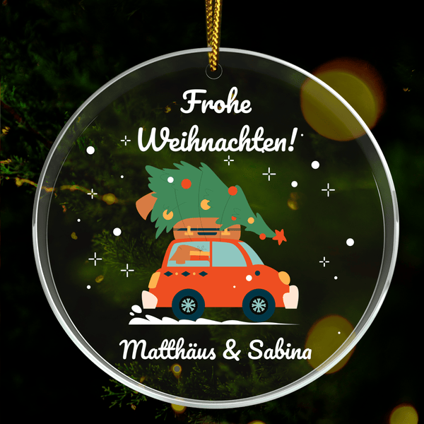 Weihnachtsbaum-Auto - Christbaumkugel, personalisiertes Geschenk für Paar - Adamell.de