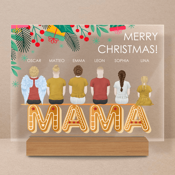 Weihnachtscliparts für Mama - Druck auf Glas, personalisiertes Geschenk für Mama - Adamell.de