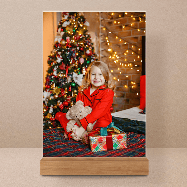 Weihnachtsfoto des Kindes - Druck auf Glas, personalisiertes Geschenk für Kind - Adamell.de