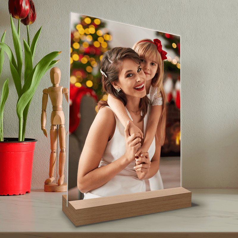 Weihnachtsfoto mit Mama - Druck auf Glas, personalisiertes Geschenk für Mama - Adamell.de