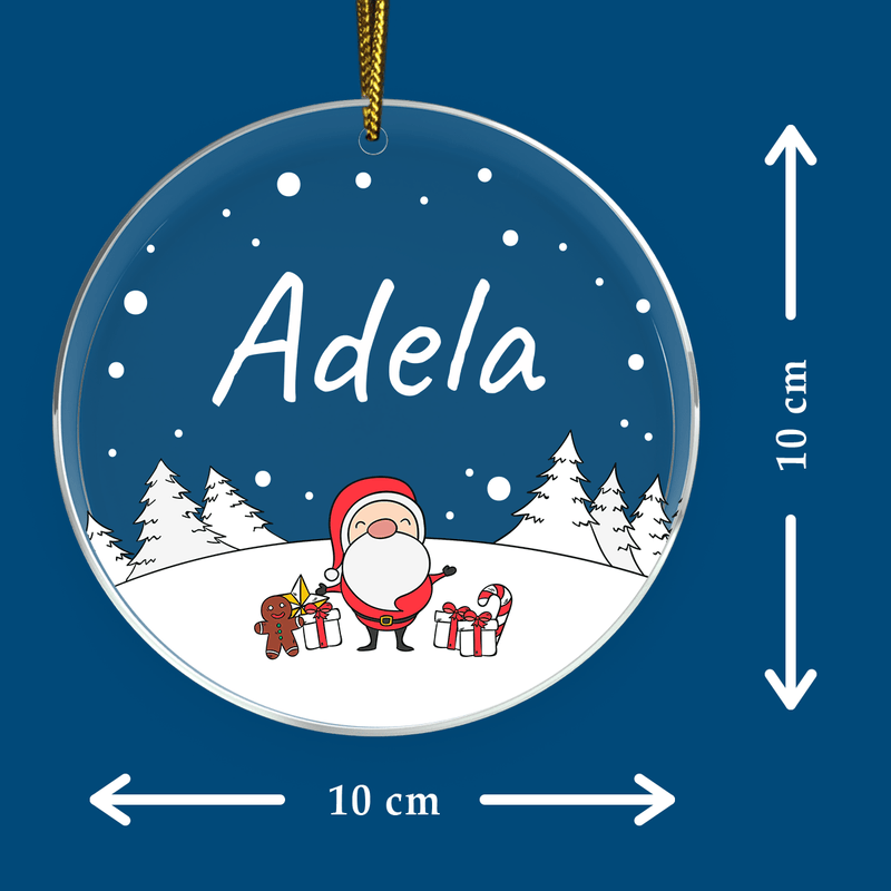 Weihnachtsmann - Christbaumkugel, personalisiertes Geschenk für Freundin - Adamell.de