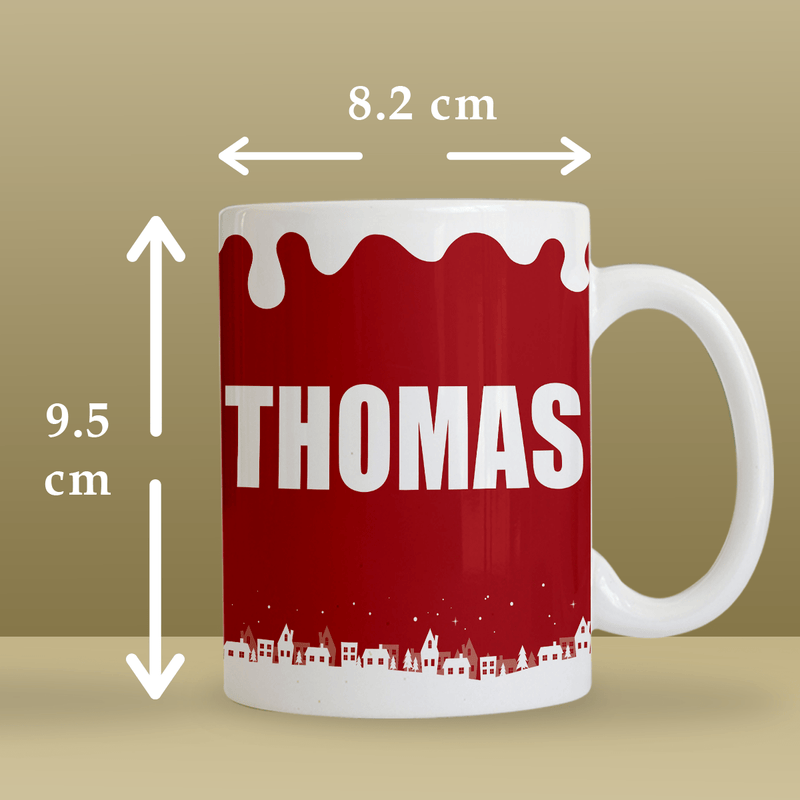 Weihnachtsmann + Name - 1x Bedruckte Tasse, personalisiertes Geschenk für Opa - Adamell.de