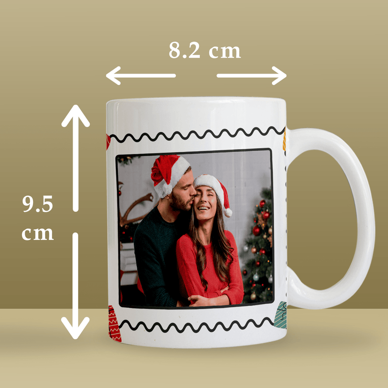 Weihnachtswünsche + dein Foto - 1x Bedruckte Tasse, personalisiertes Geschenk für Freundin - Adamell.de