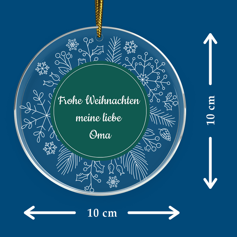 Weihnachtswünsche für Oma - Christbaumkugel, personalisiertes Geschenk für Oma - Adamell.de