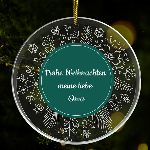 Weihnachtswünsche für Oma - Christbaumkugel, personalisiertes Geschenk für Oma - Adamell.de