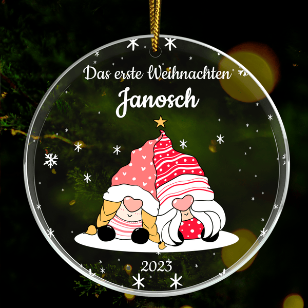 Weihnachtszwerge - Christbaumkugel, personalisiertes Geschenk für Paar - Adamell.de