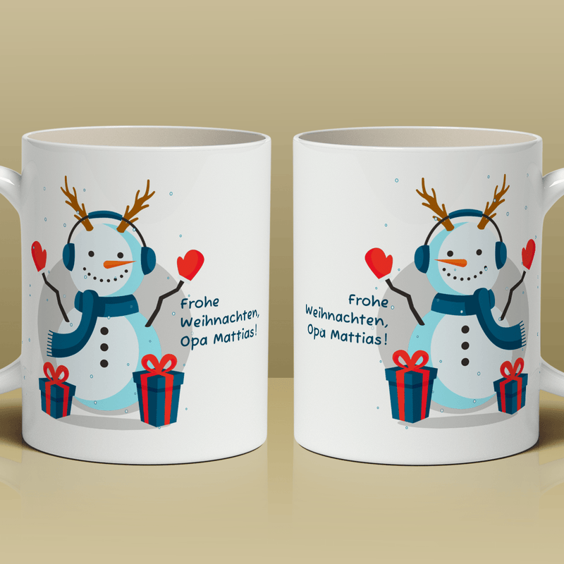 Winter-Grafiken + Wünsche - 1x bedruckte Tasse, personalisiertes Geschenk für Opa - Adamell.de