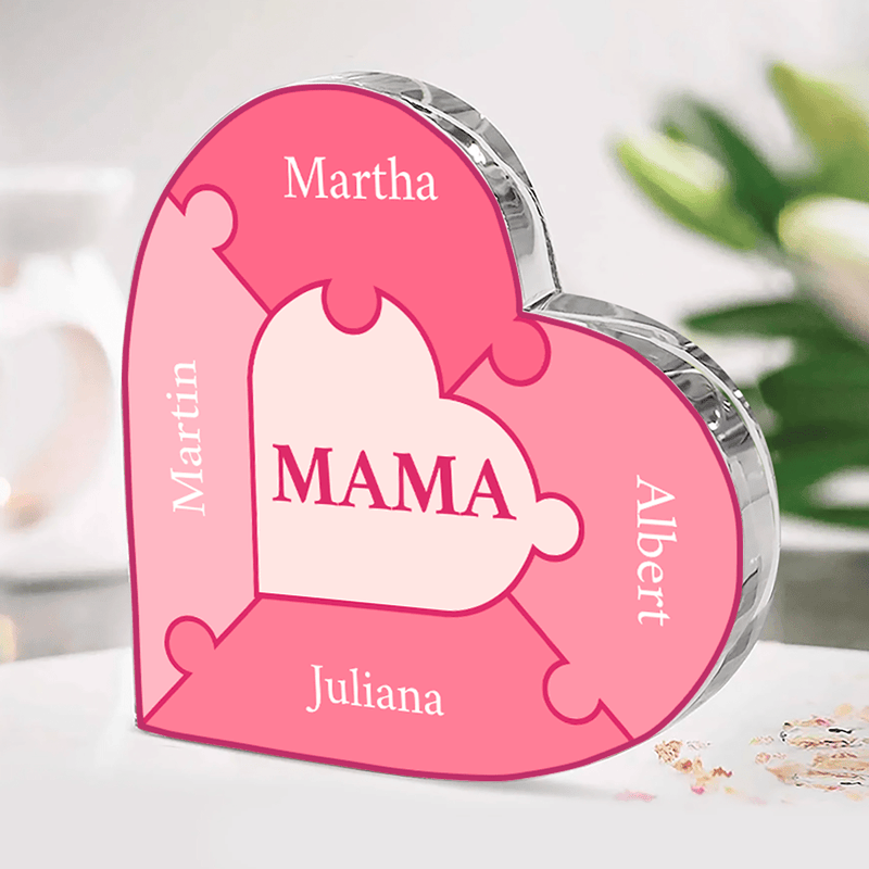 Wir bilden Ganzes - Herz aus Glas, personalisiertes Geschenk für Mama - Adamell.de